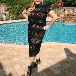 H&M Two Piece Black Lace Set w/ Skirt and Top